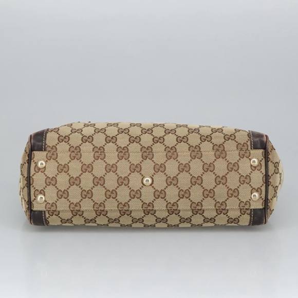 GUCCI GG Canvas Hand Bag Beige Gold 190247 Auth 98513 - Picture 5 of 16